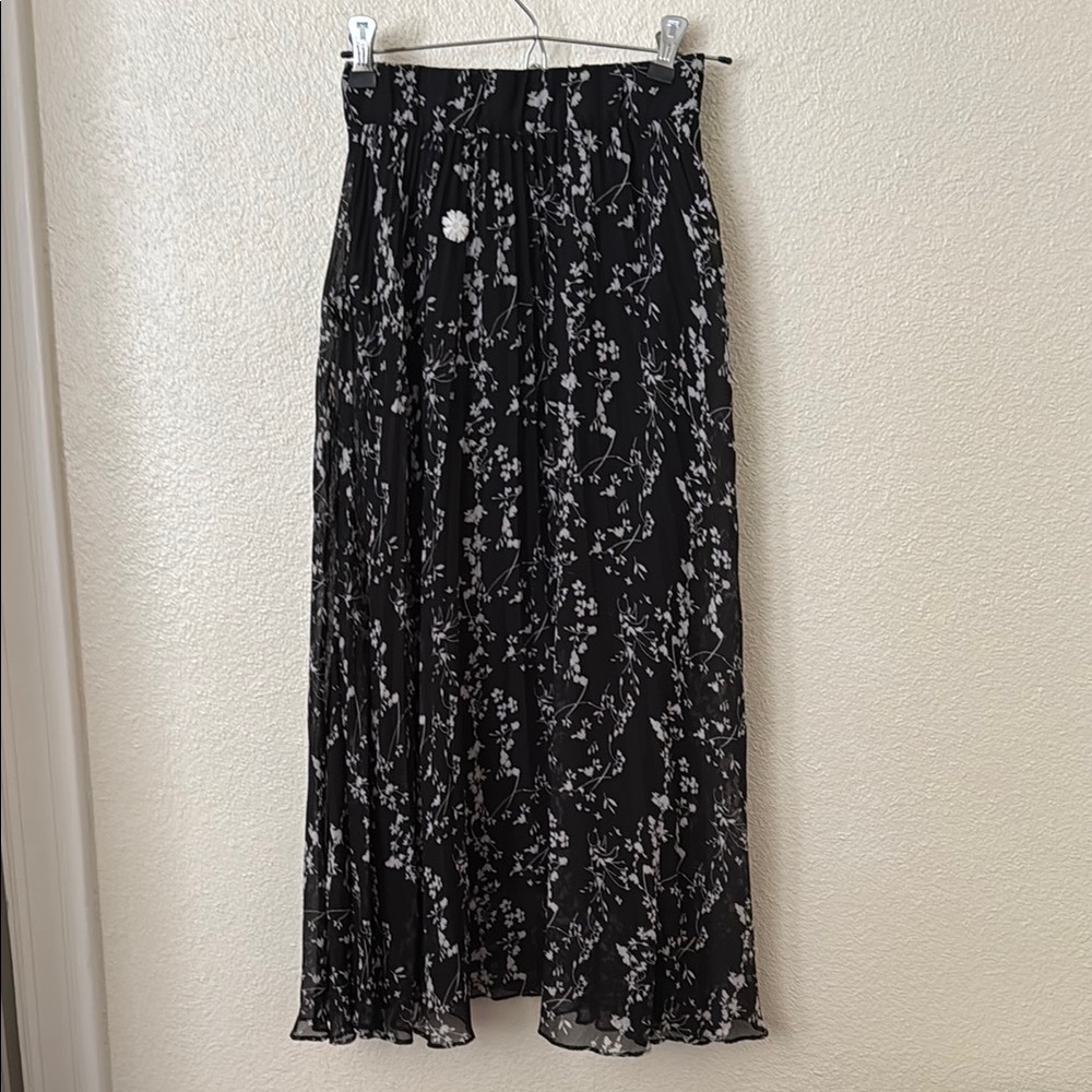 BA&SH Floral Black and White Skirt XS
